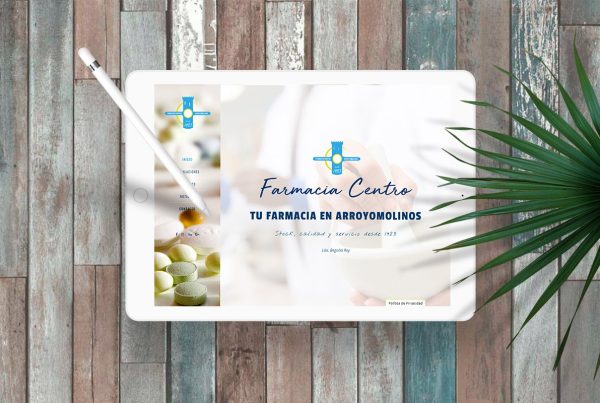 IPad con sitio web de una Farmacia
