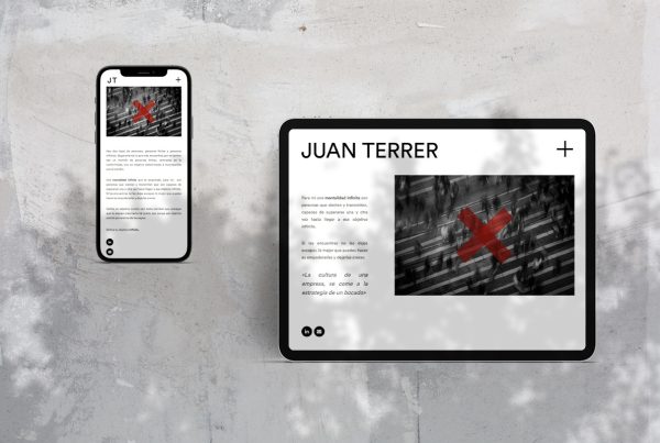 IPad y móvil enseñando sitio web de empresario Juan Terrer